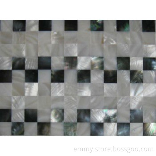 Mixed mother of pearl shell mosaic wall tile wall panel Black & freshwater MOP